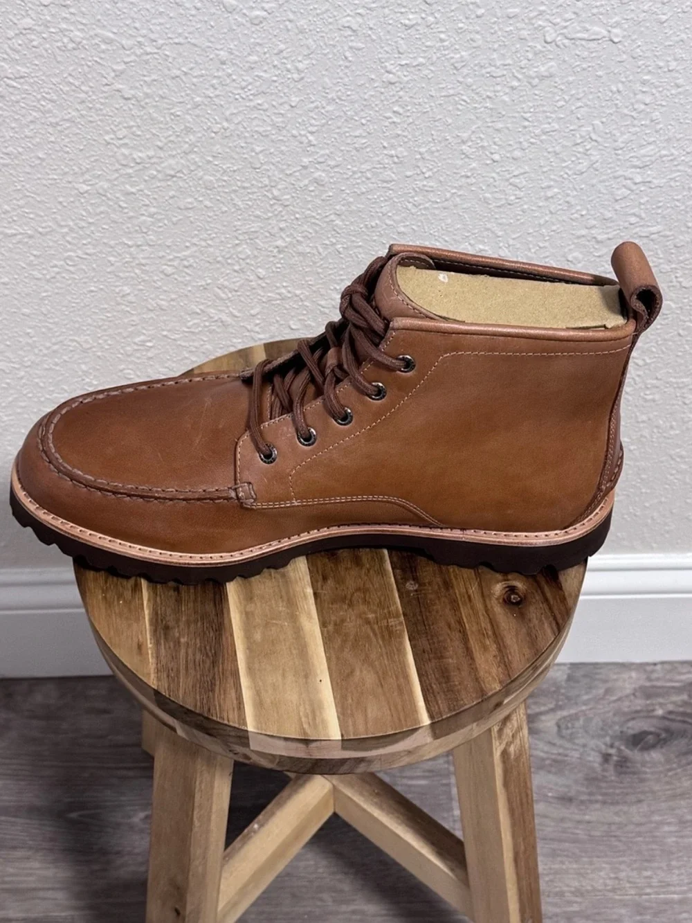 Sperry Newton Moc Toe Leather Boots Tan Bronzer Mens Size 12 NIB